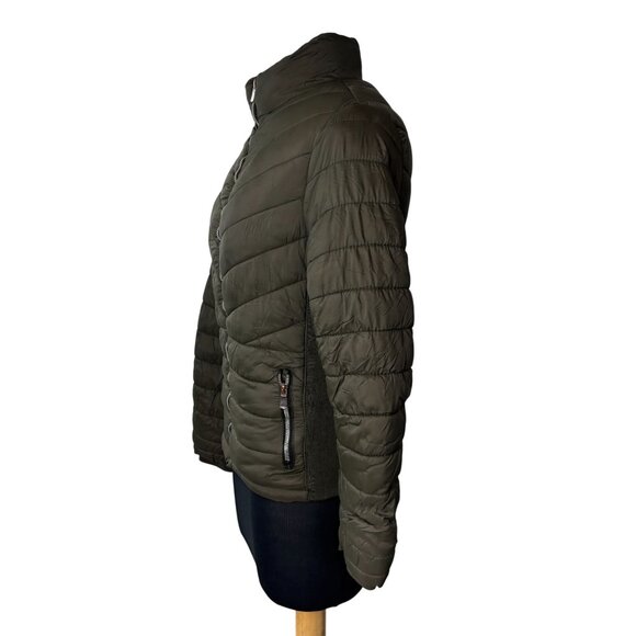 YMI Collection Olive Green Womens Puffer Jacket With Zipper Closure & Fleece Lin - Picture 2 of 12